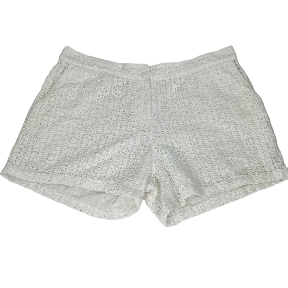 Tommy Bahama White Eyelet High Rise Shorts womens SZ 10